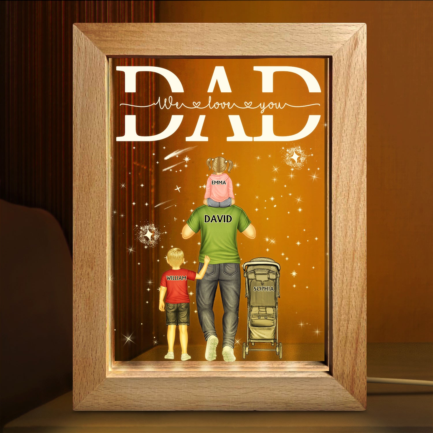 Dad We Love You - Personalized Frame Lamp