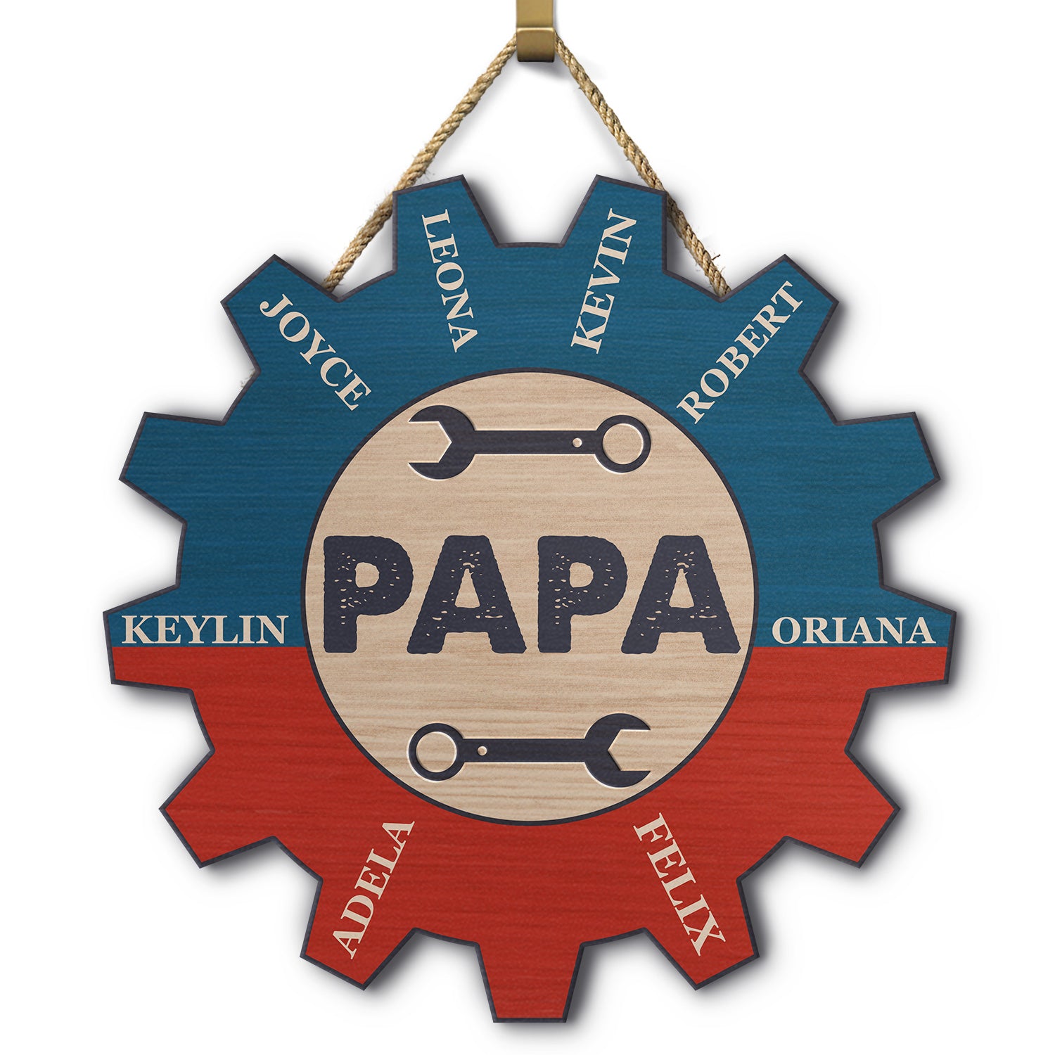 Garage Mechanic Gear Papa Can Fix It - Birthday, Loving Gift For Dad, Father, Grandpa, Grandfather - Personalized Custom Shaped Wood Sign