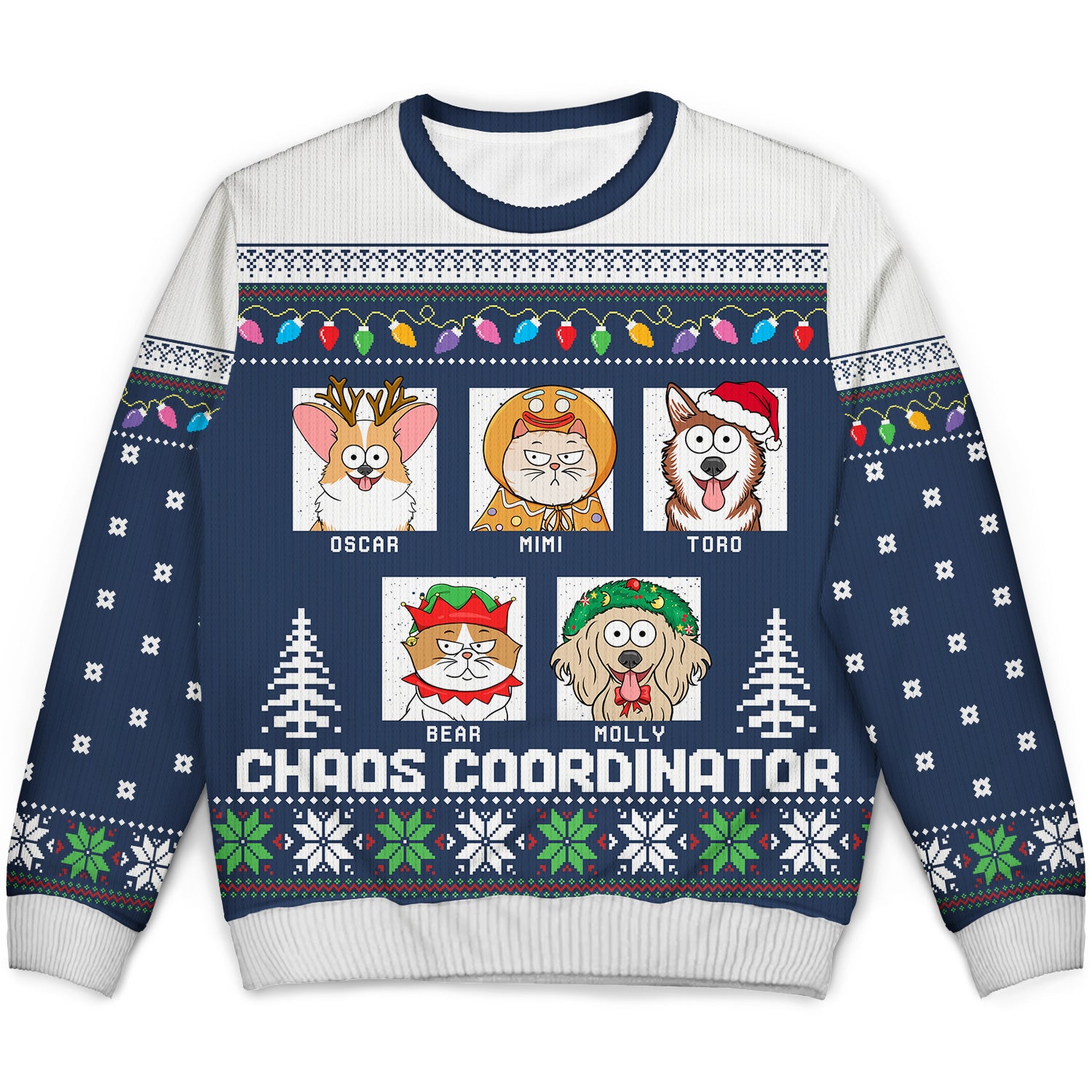 Chaos Coordinator - Funny, Christmas Gift For Dog Lover, Cat Lover, Pet Owner - Personalized Unisex Ugly Sweater