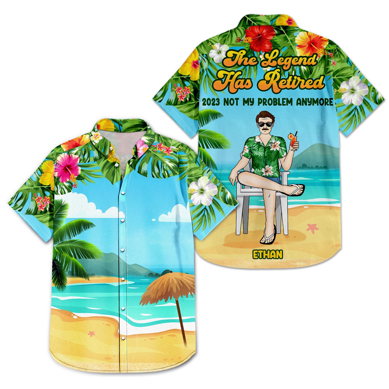 Beach The Legend The Queen Has Retired - Retirement Gift, Gift For Beach Lovers - Personalized Custom Hawaiian Shirt