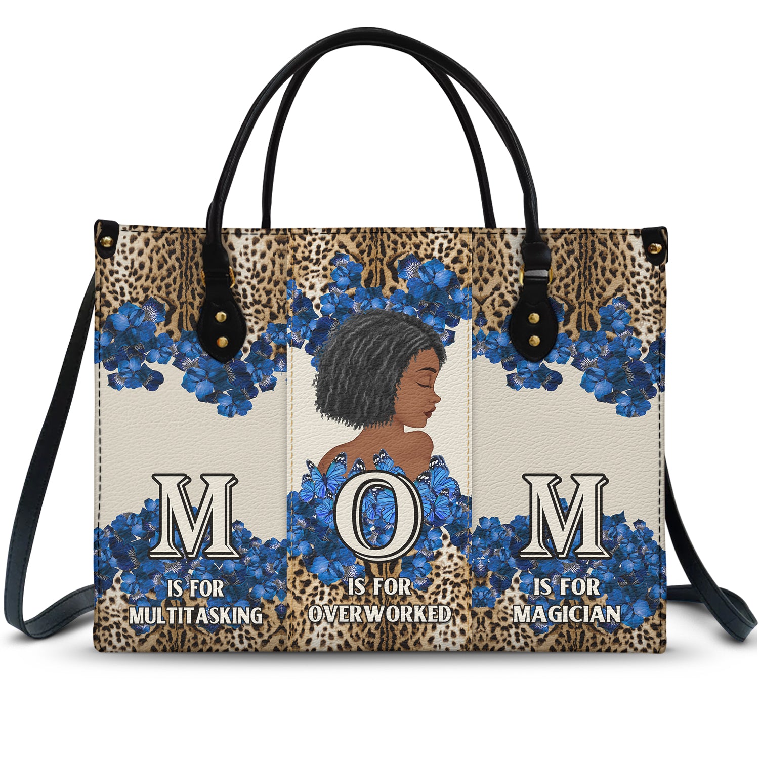 Mom Multitasking Overworked Magician - Gift For Mother - Personalized Leather Bag