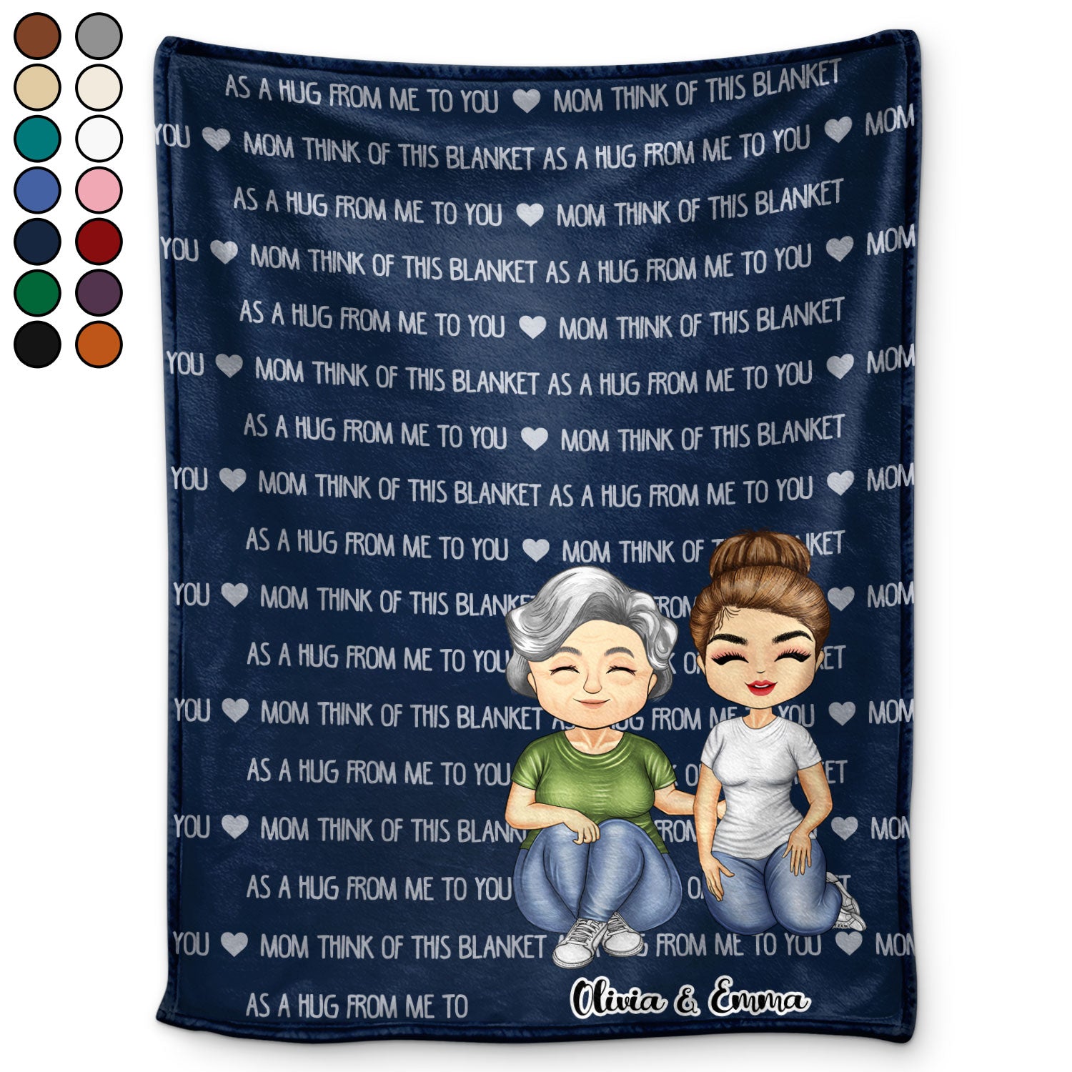 Think Of This Blanket As A Hug - Gift For Mother - Personalized Fleece Blanket, Sherpa Blanket
