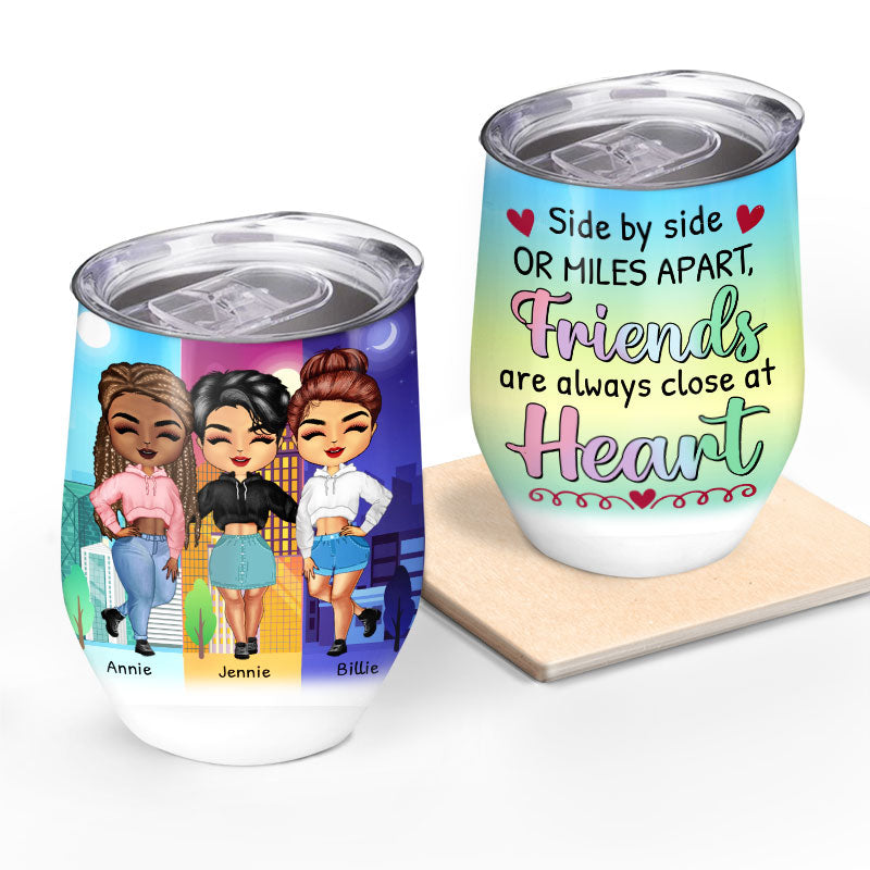 Side By Side Or Miles Apart - Gift For Best Friends
