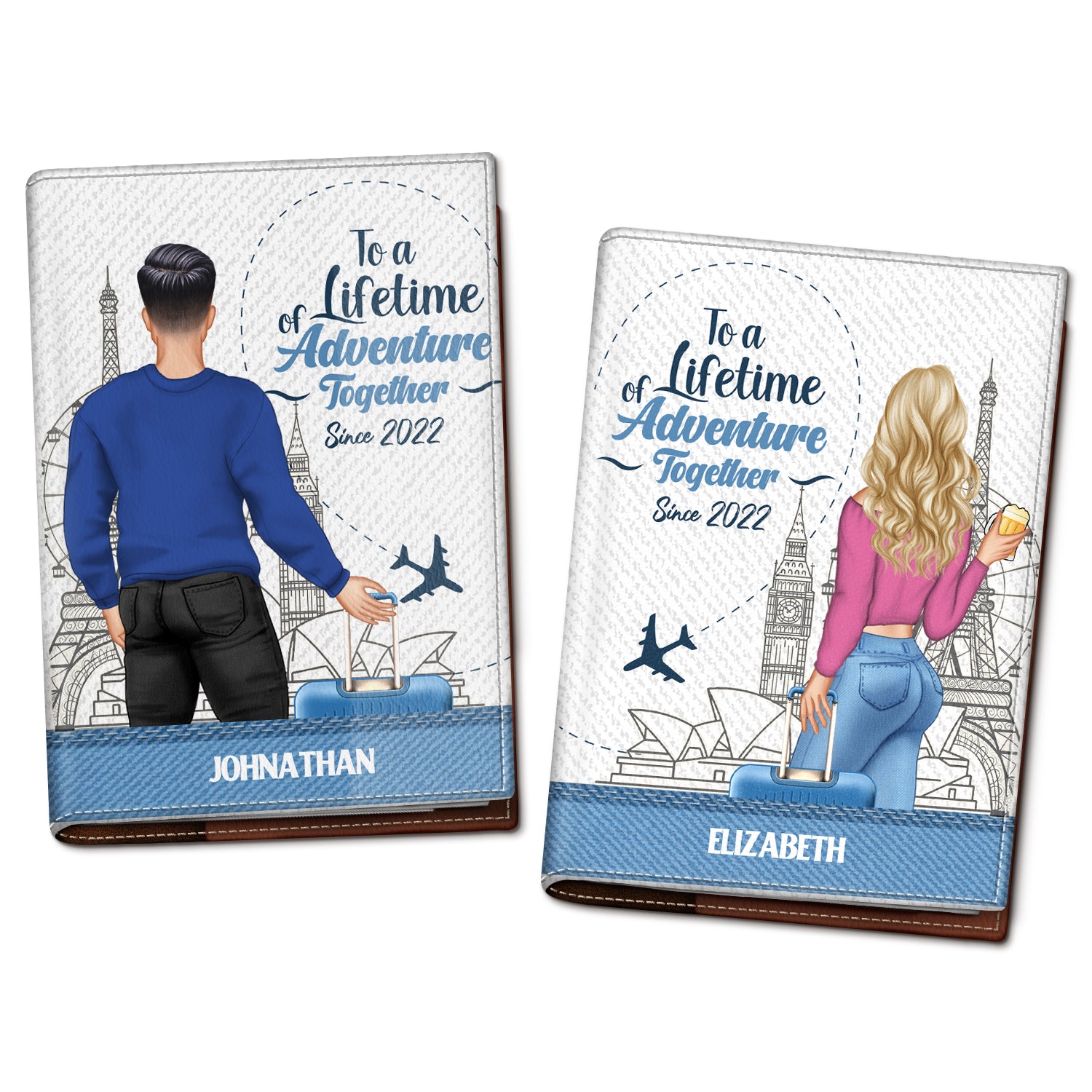 Couple To A Lifetime Of Travel Together - Gift For Couple - Personalized Custom Passport Cover, Passport Holder