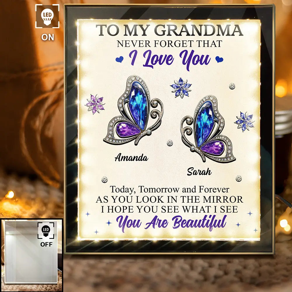 Gift For Yourself,Gift For Women - I Hope You See What I See - Personalized LED Mirror Frame Lamp