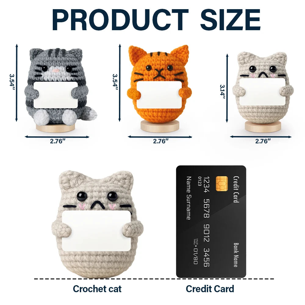 Pet Lovers - I May Be A Tiny Cat - Personalized Doll Crochet With Custom Card