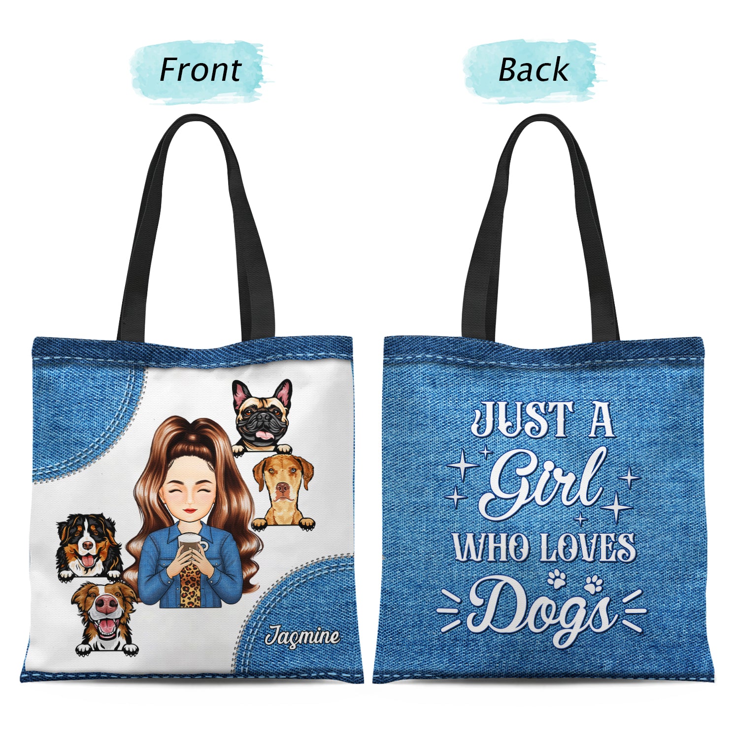 Pet Lovers Just A Girl Who Loves Dogs - Gift For Women, Gift For Pet Lovers Pet Mom - Personalized Zippered Canvas Bag