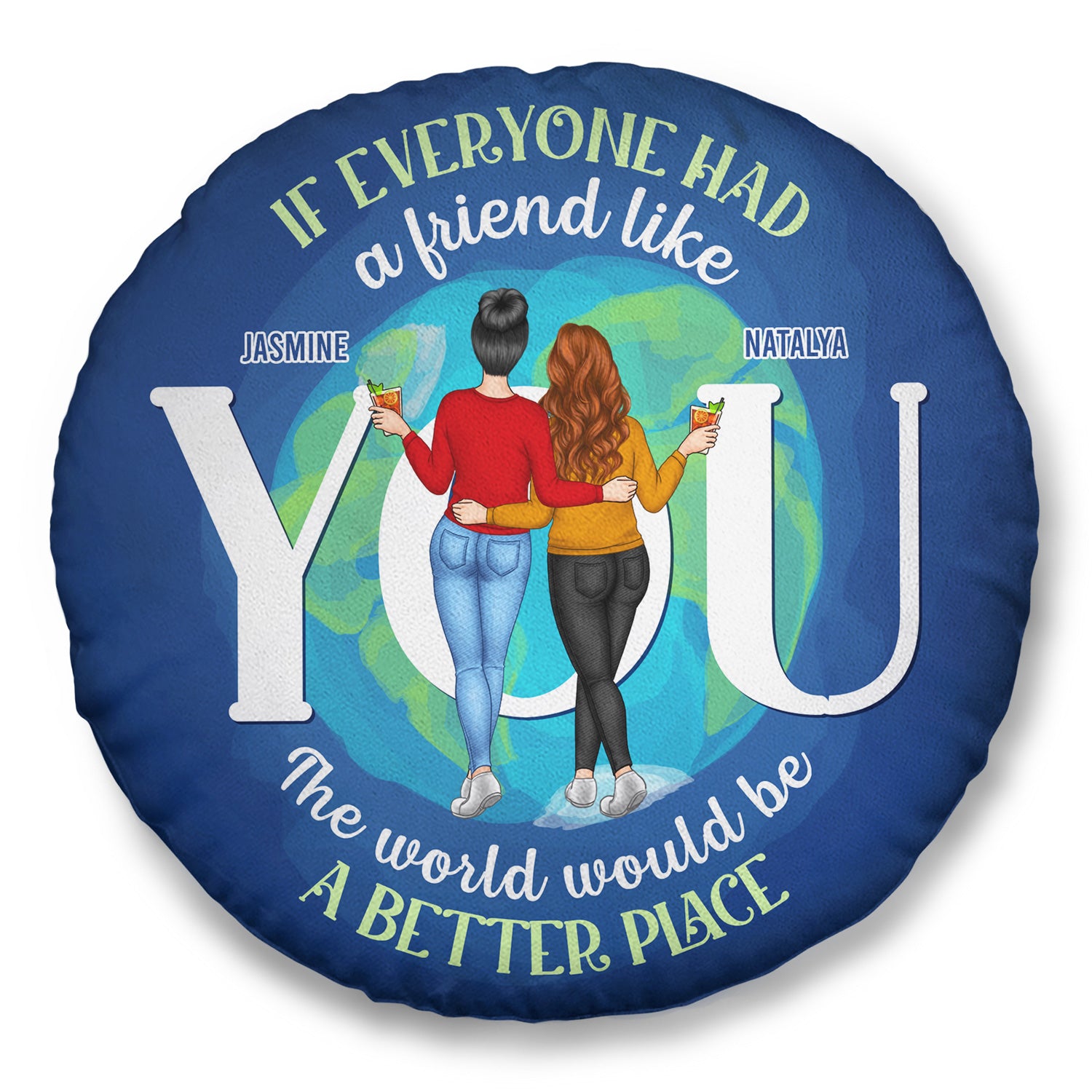 A Friend Like You - Gift For Bestie - Personalized Round Pillow