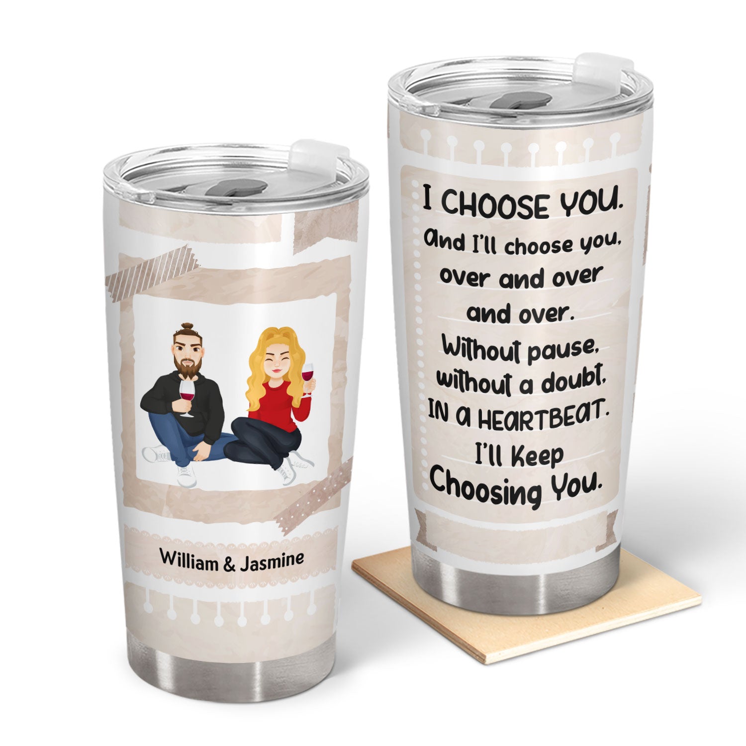 And I'll Choose You - Gift For Couples - Personalized Tumbler
