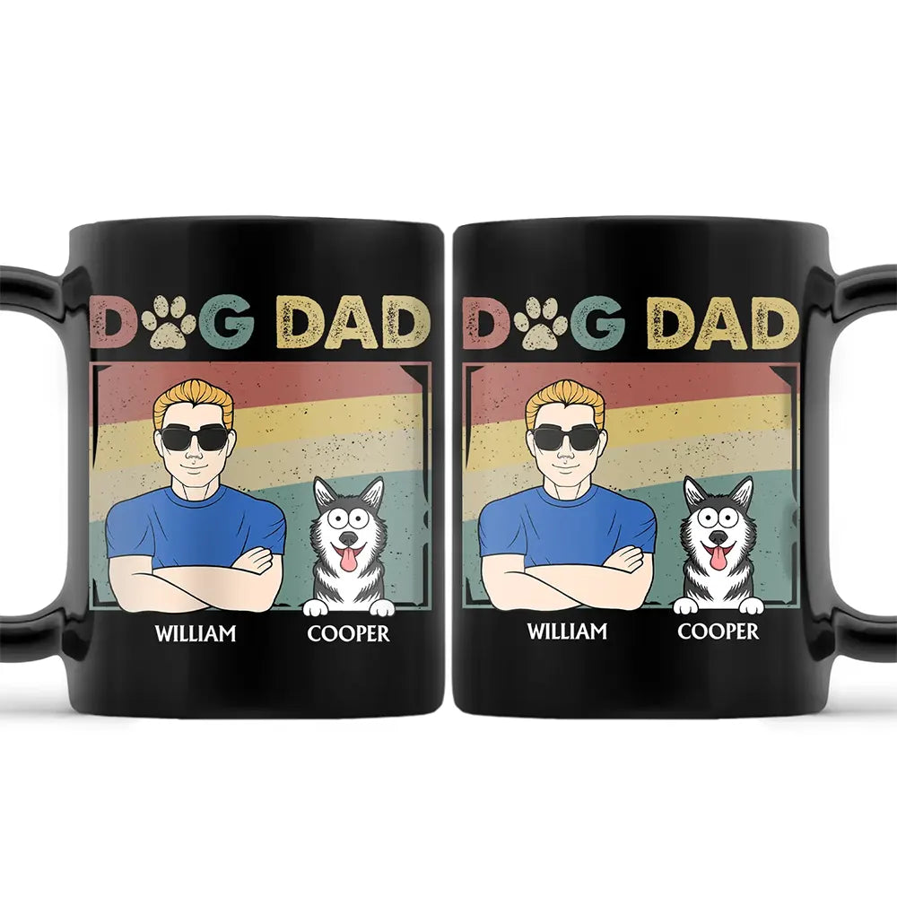 Dog Dad - Personalized Black Mug