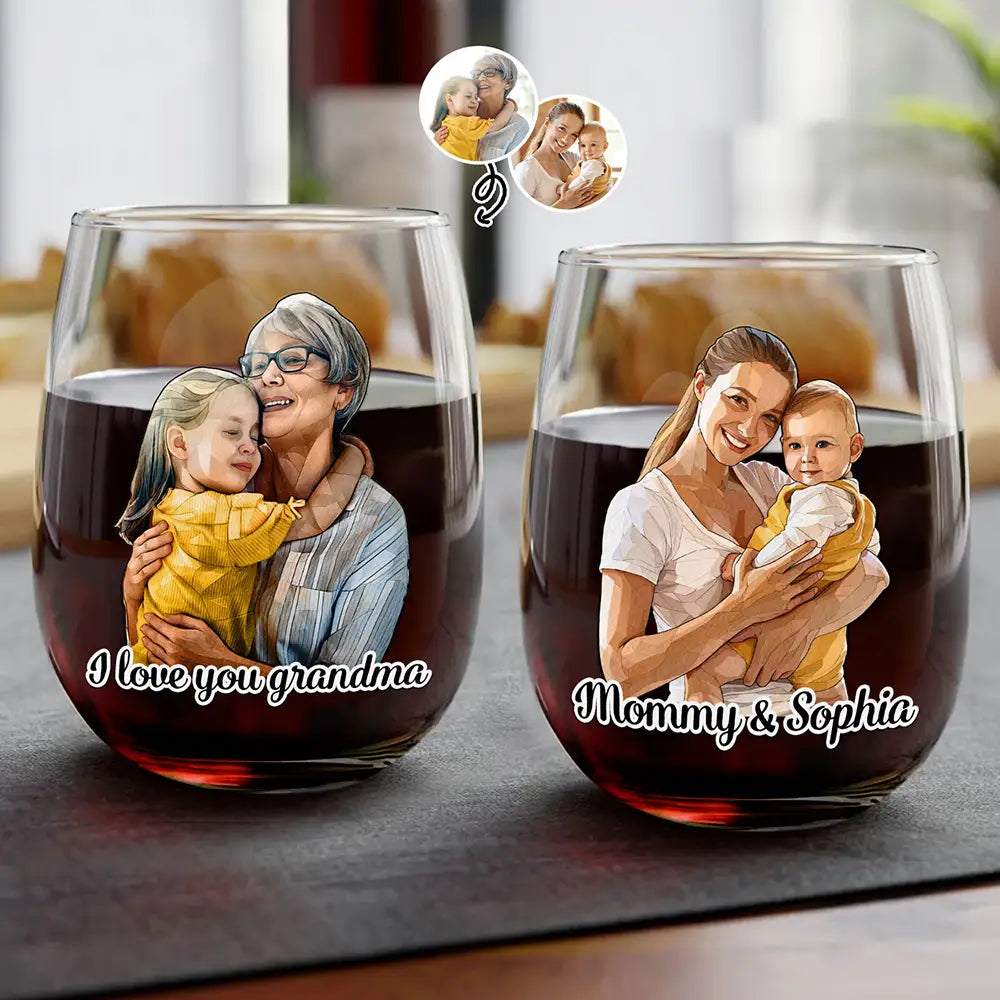 Custom Photo Stained Glass Portrait Mom Grandma Parents Family
