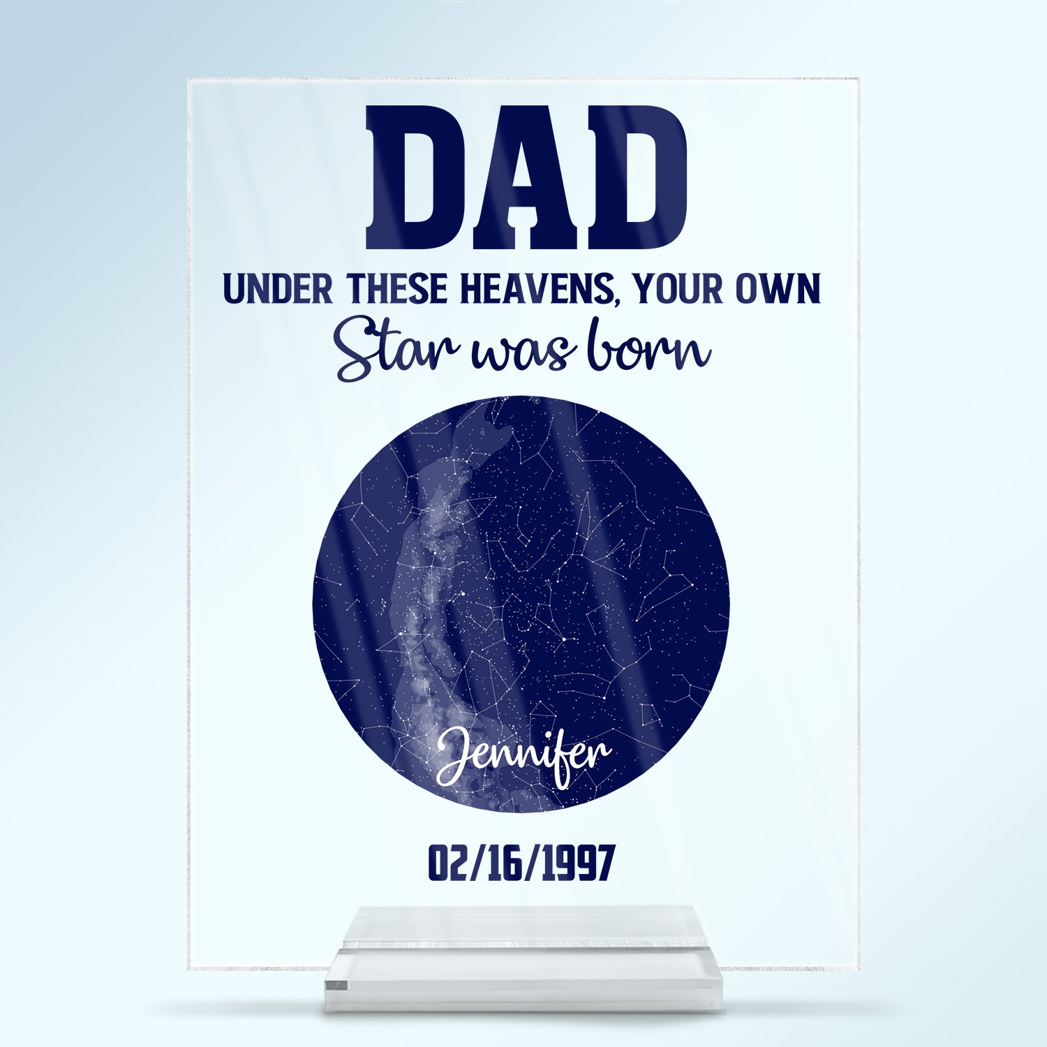 Star Map Your Own Stars - Gift For Father - Personalized Custom Vertical Rectangle Acrylic Plaque