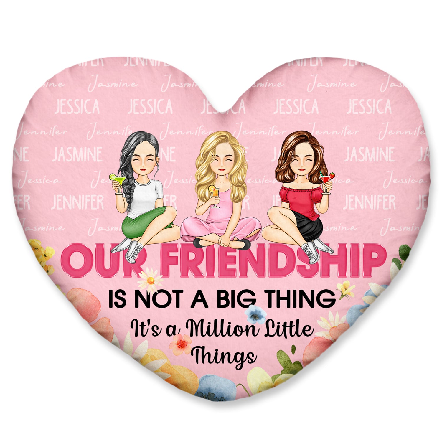 A Million Little Things - Gift For Bestie - Personalized Heart Shaped Pillow
