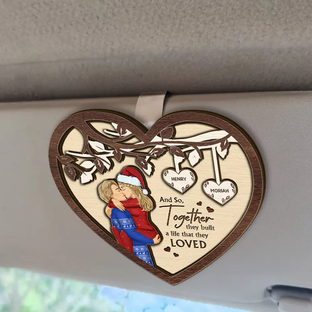 Love,Gift For Couples,Gift For Husband,Gift For Wife,Gift For Boyfriend,Gift For Girlfriend,Anniversary - And So Together They Built A Life They Loved Couples - Personalized Custom Shaped Car Visor Clip