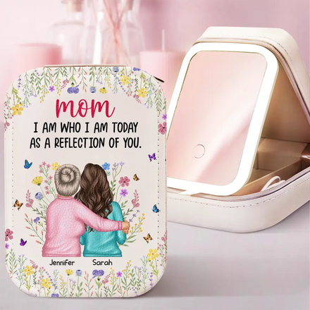 Mère Fille Un Reflet De Toi - Coffret Maquillage Personnalisé Avec Miroir LED