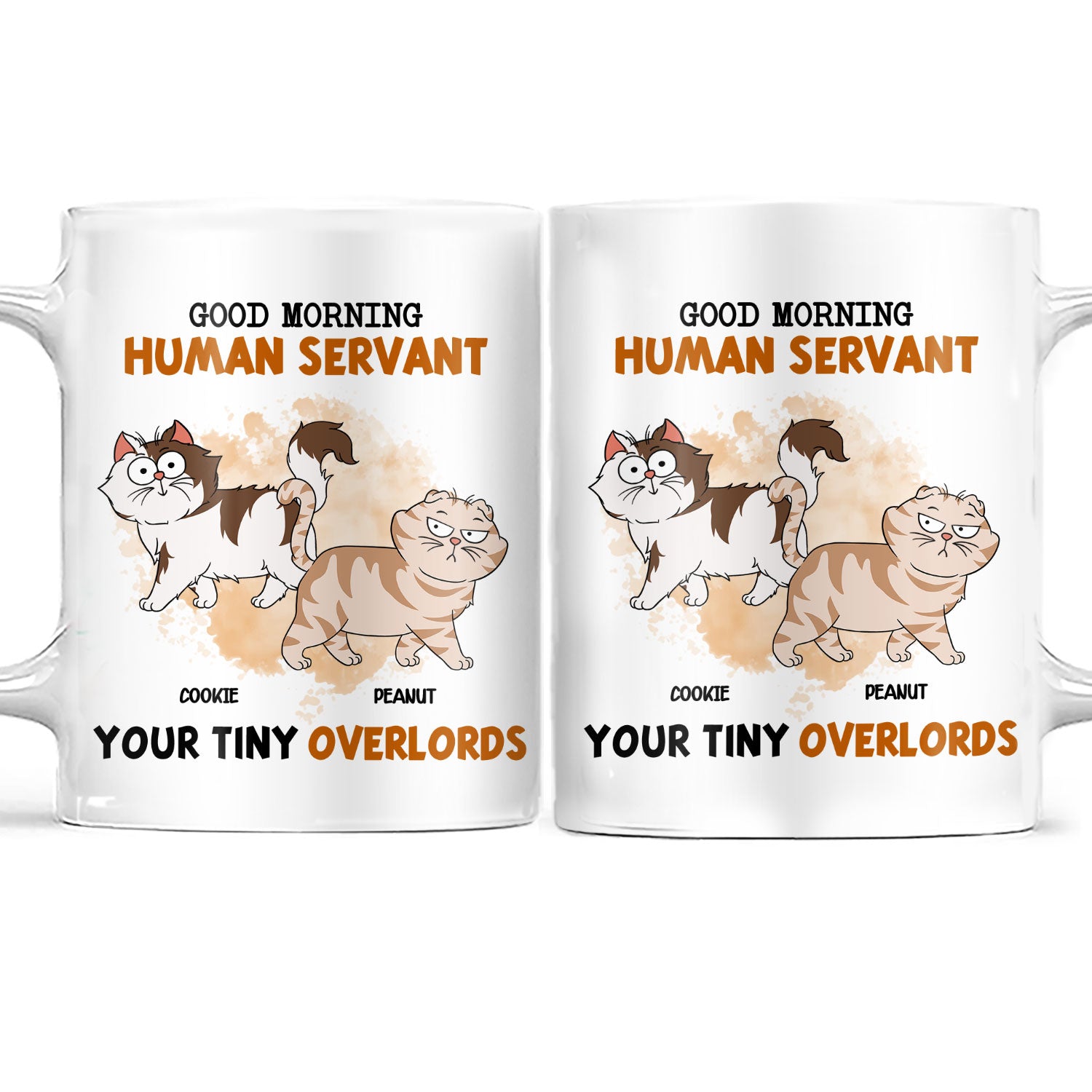 Good Morning Funny Cartoon Cats Walking - Gift For Cat Lovers - Personalized White Edge-to-Edge Mug