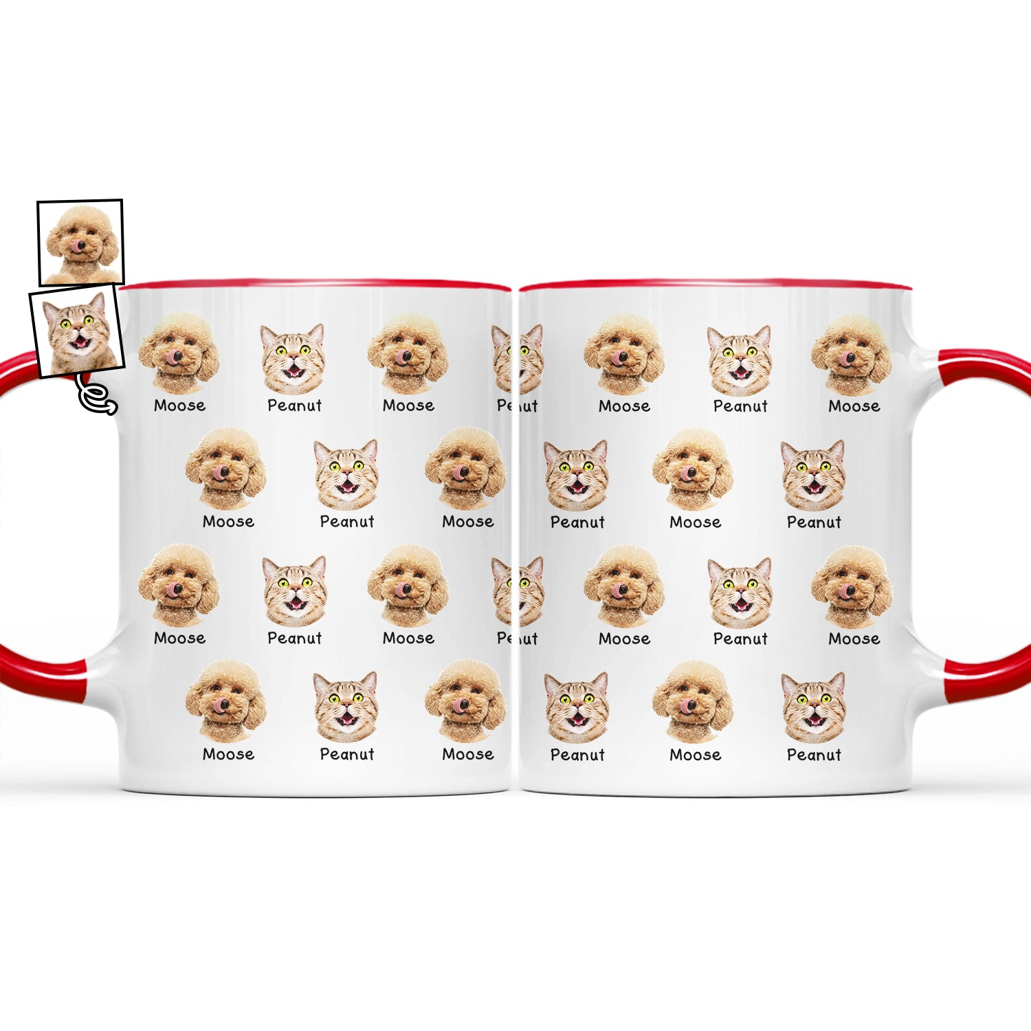Custom Photo Pet Faces - Gift For Dog Lovers, Cat Lovers - Personalized Accent Mug
