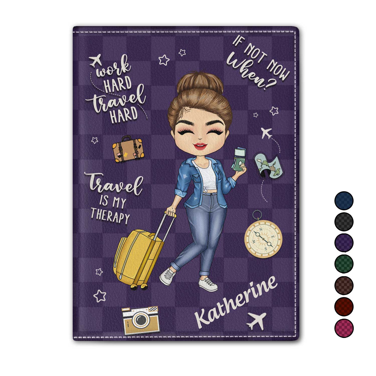 Travel Is My Therapy - Gift For Travellers, Travelling Lovers, Him, Her - Personalized Passport Cover, Passport Holder