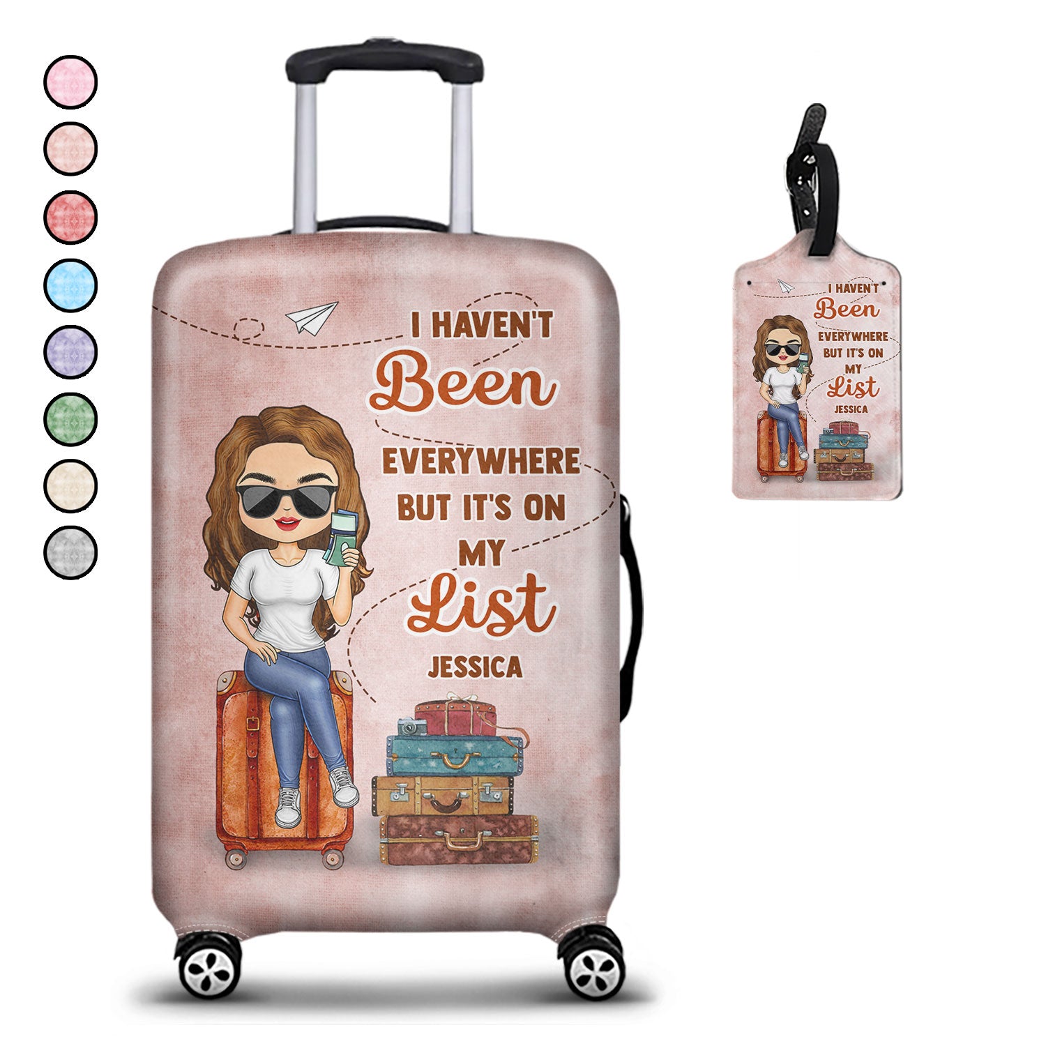 It's On My List - Gift For Traveling Lovers, Vacation Lovers, Travelers, Him, Her - Personalized Combo Luggage Cover And Luggage Tag