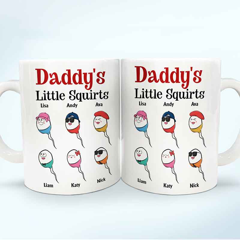 Daddy's Little Squirts - Personalized White Edge-to-Edge Mug