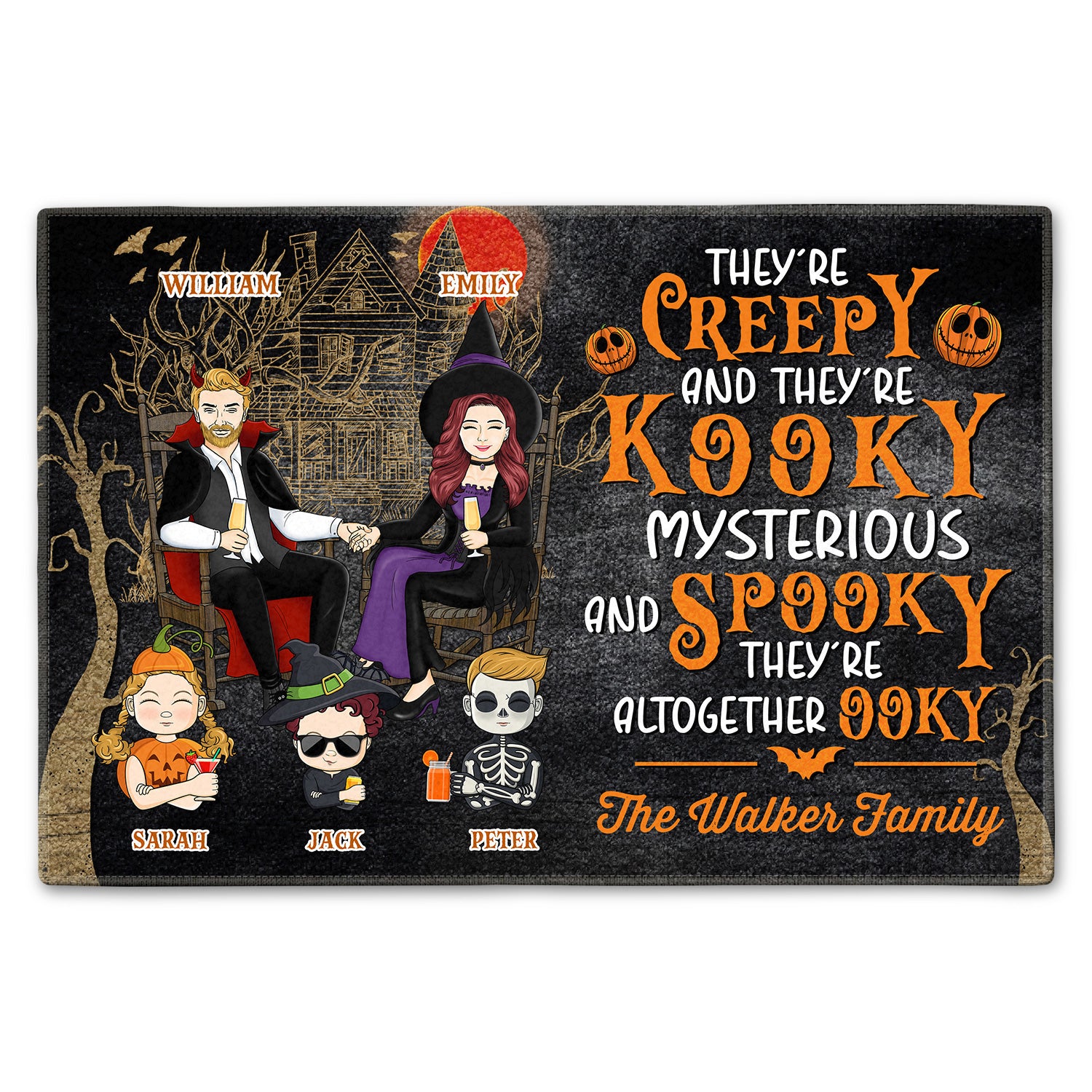 They're Creepy And They Kooky - Halloween Decoration For Family - Personalized Doormat