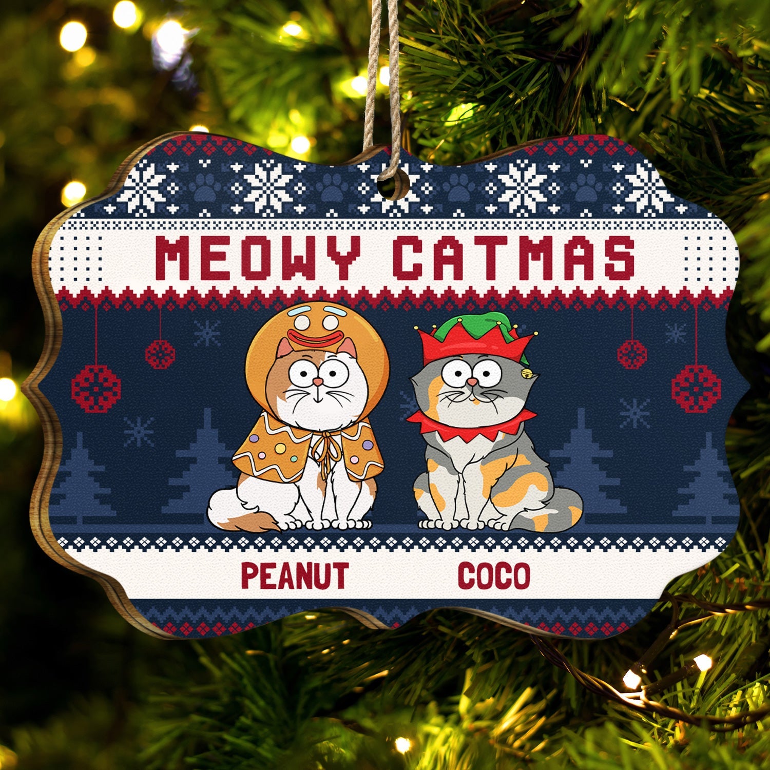 Meowy Catmas Funny Cartoon Cats - Christmas Gift For Cat Lovers