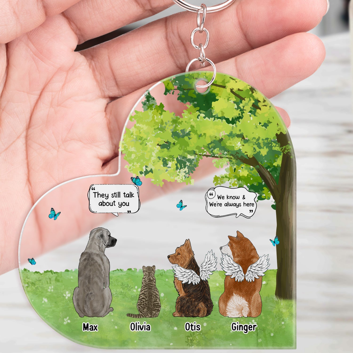 We Still Talk About You Grass - Memorial Gift For Pet Lovers - Personalized Acrylic Keychain