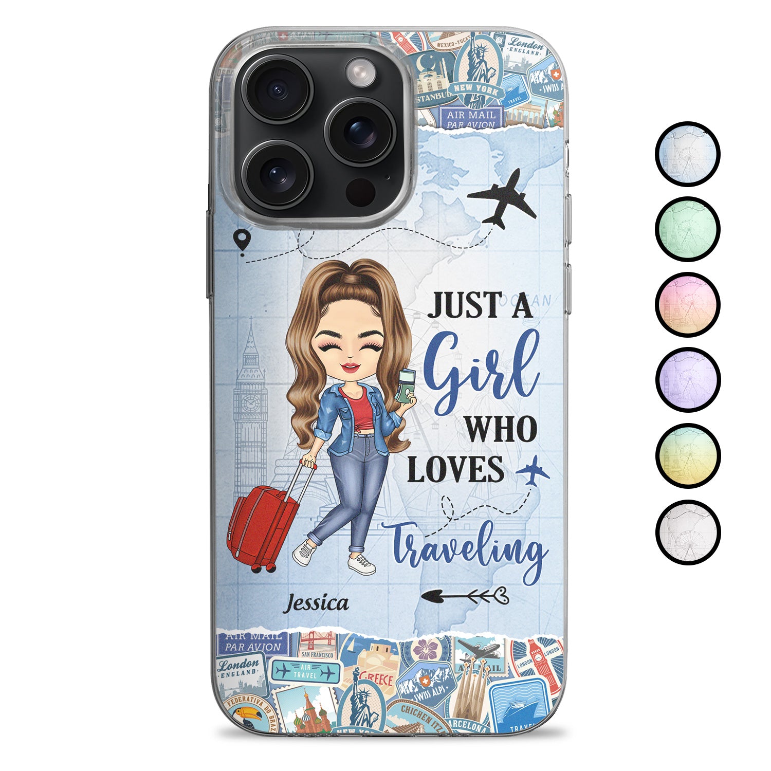 Just A Girl Boy Who Loves Traveling - Gift For Travel Lovers - Personalized Clear Phone Case