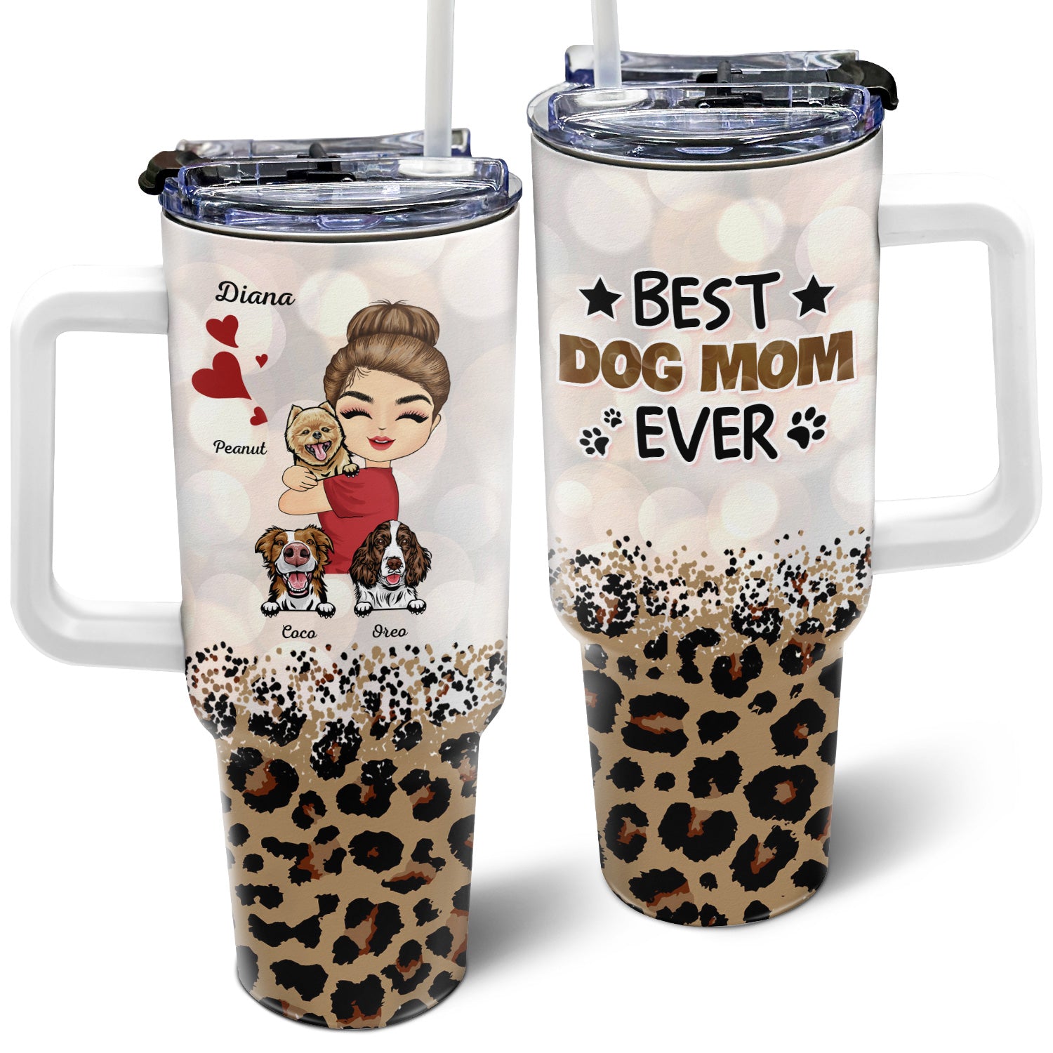 Best Dog Mom Ever - Gift For Dog Mom, Dog Lovers - Personalized 40oz Tumbler With Straw
