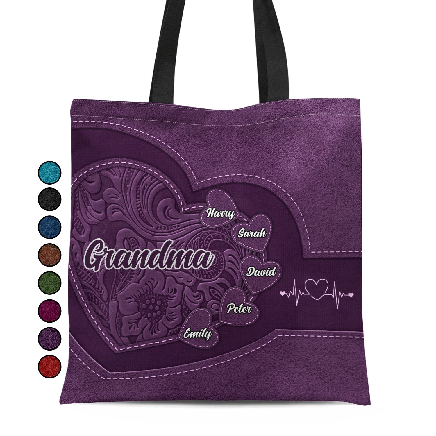 Grandma's Little Sweethearts - Personalized Zippered Canvas Bag