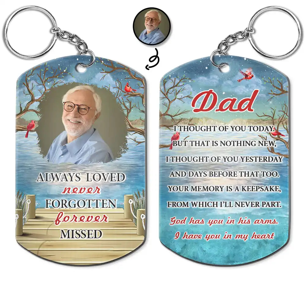 Custom Photo God Has You in His Arms I Have You in My Heart Sympathy - Personalized Aluminum Keychain