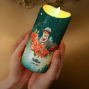 Sad,Christmas,Family,Memorial,Parents,Gift For Grandparents - Custom Photo Those We Love Don't Go Away They Walk Beside Us - Personalized Flameless LED Candle
