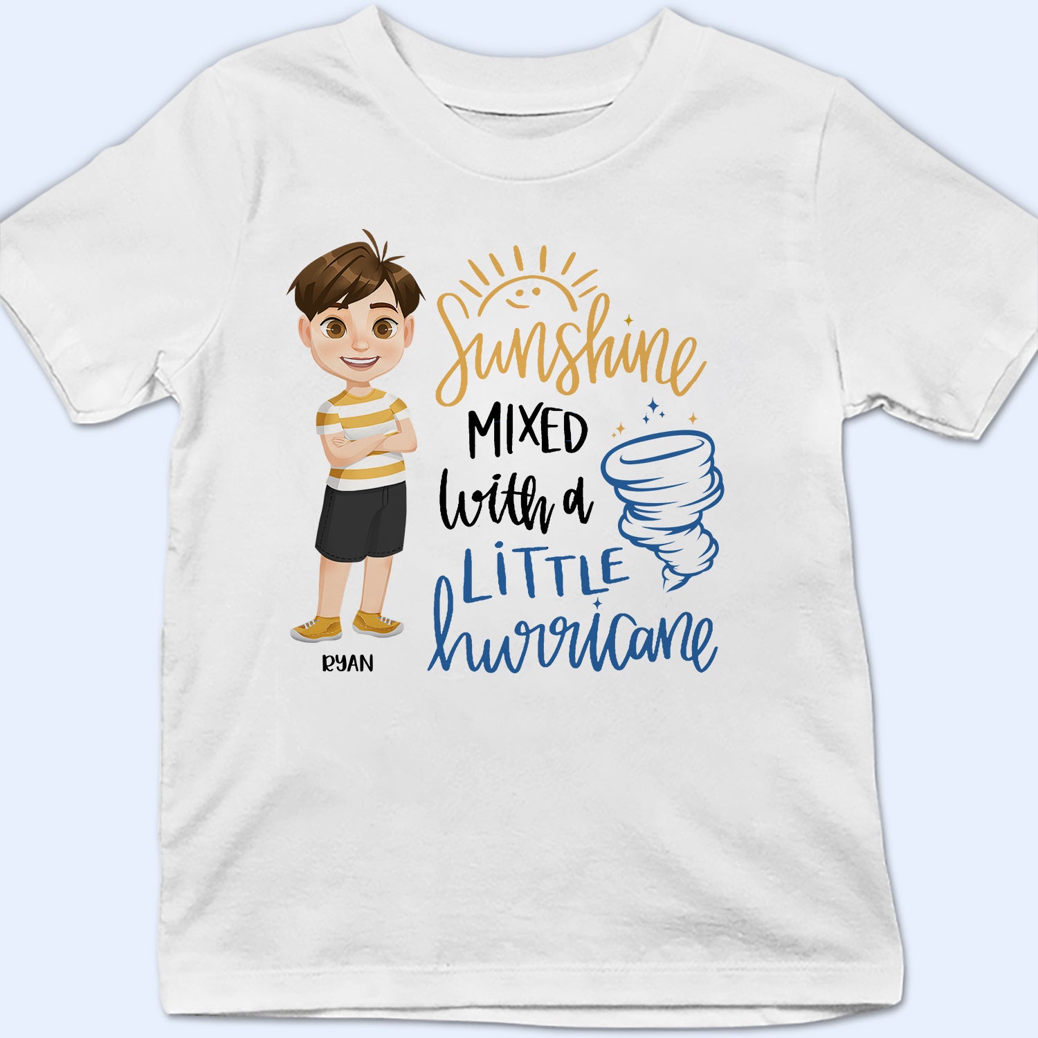 Sunshine Mixed With A Little Hurricane - Gift For Kids, Back To School - Personalized T Shirt