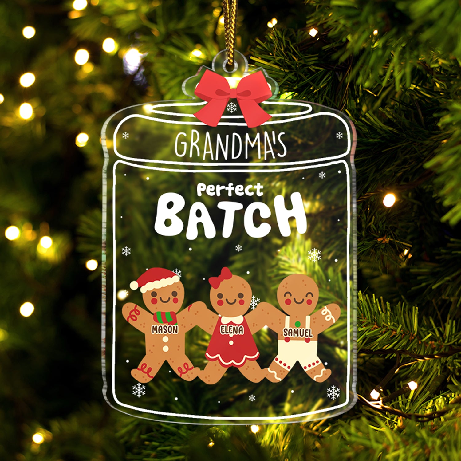 Grandma Grandpa Mom Dad Perfect Batch - Gift For Mom, Dad, Grandparents - Personalized Custom Shaped Acrylic Ornament