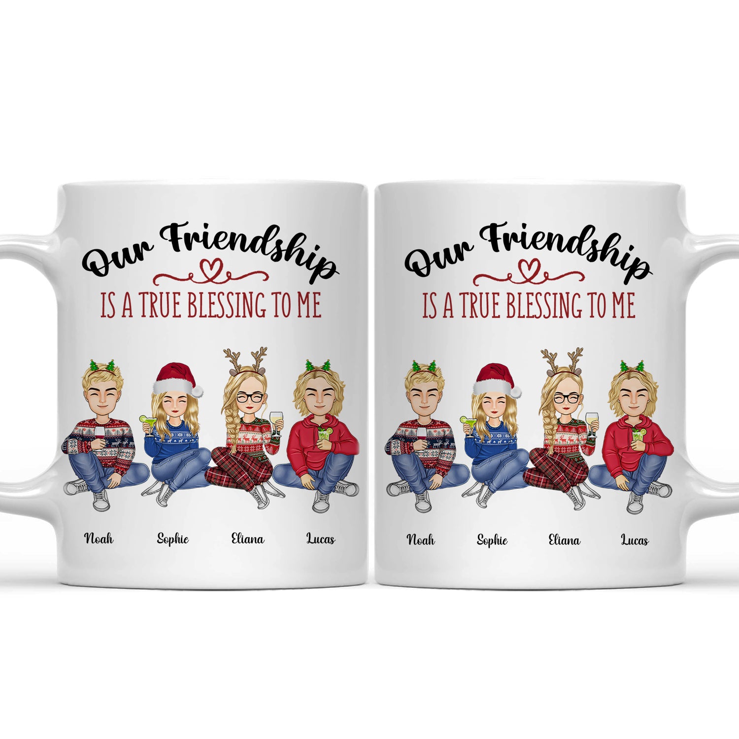 Our Friendship Is A True Blessing To Me - Christmas, Gifts For Colleagues, Coworker, Bestie - Personalized Mug
