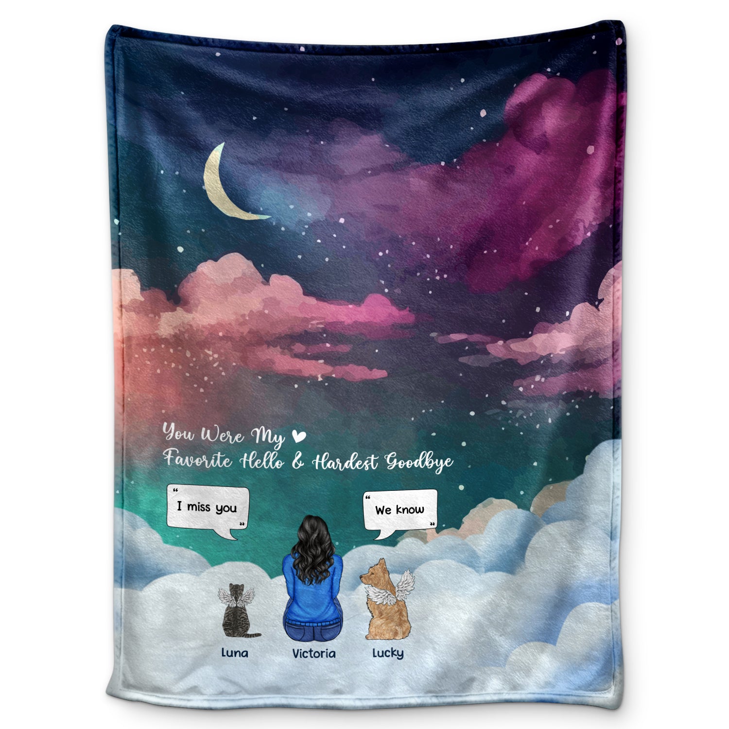 You Were My Favorite Hello And Hardest Goodbye - Memorial Gift - Personalized Fleece Blanket