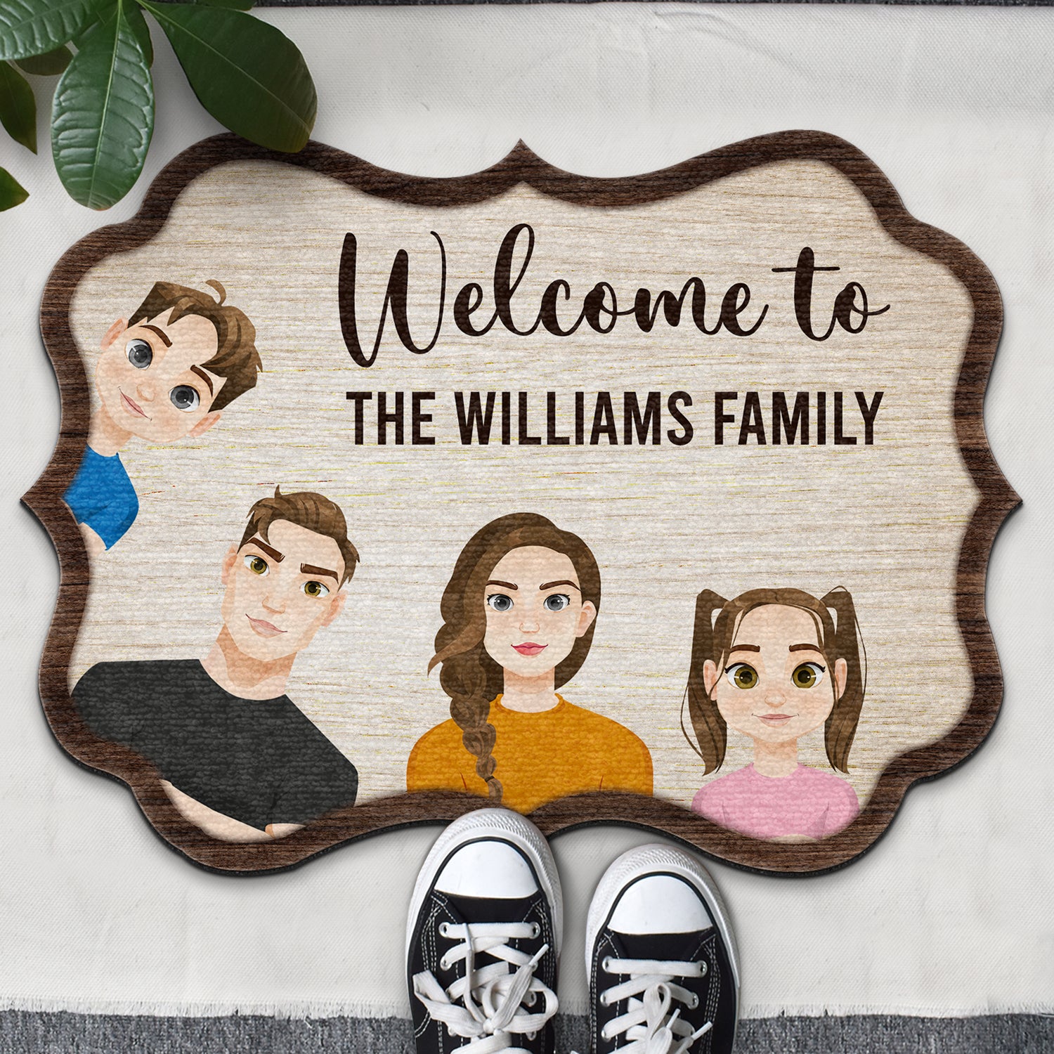 Welcome To Our Family - Family Gift - Personalized Custom Shaped Doormat