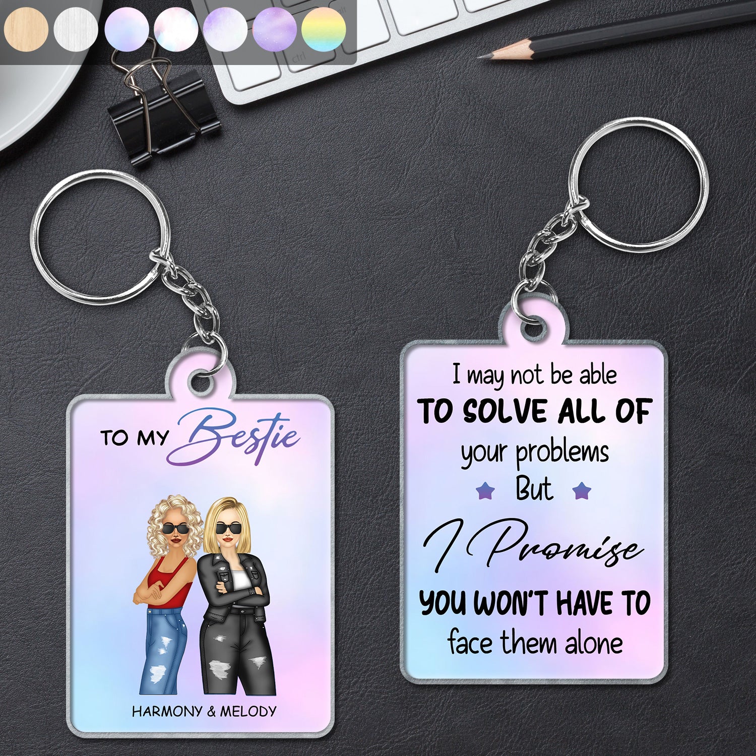 I Promise You Won't Have To Face Them Alone - Gift For Bestie - Personalized Acrylic Keychain