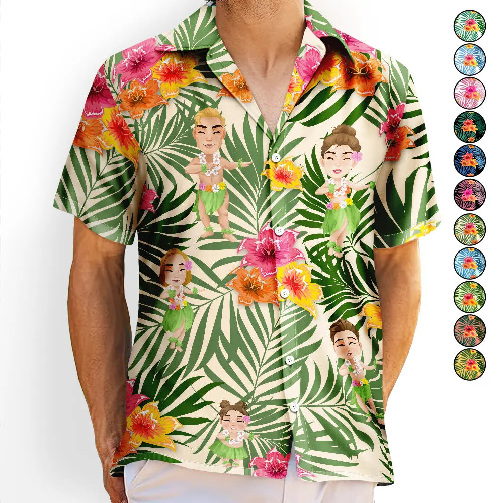 Family Hula Dancing - Personalized Hawaiian Shirt
