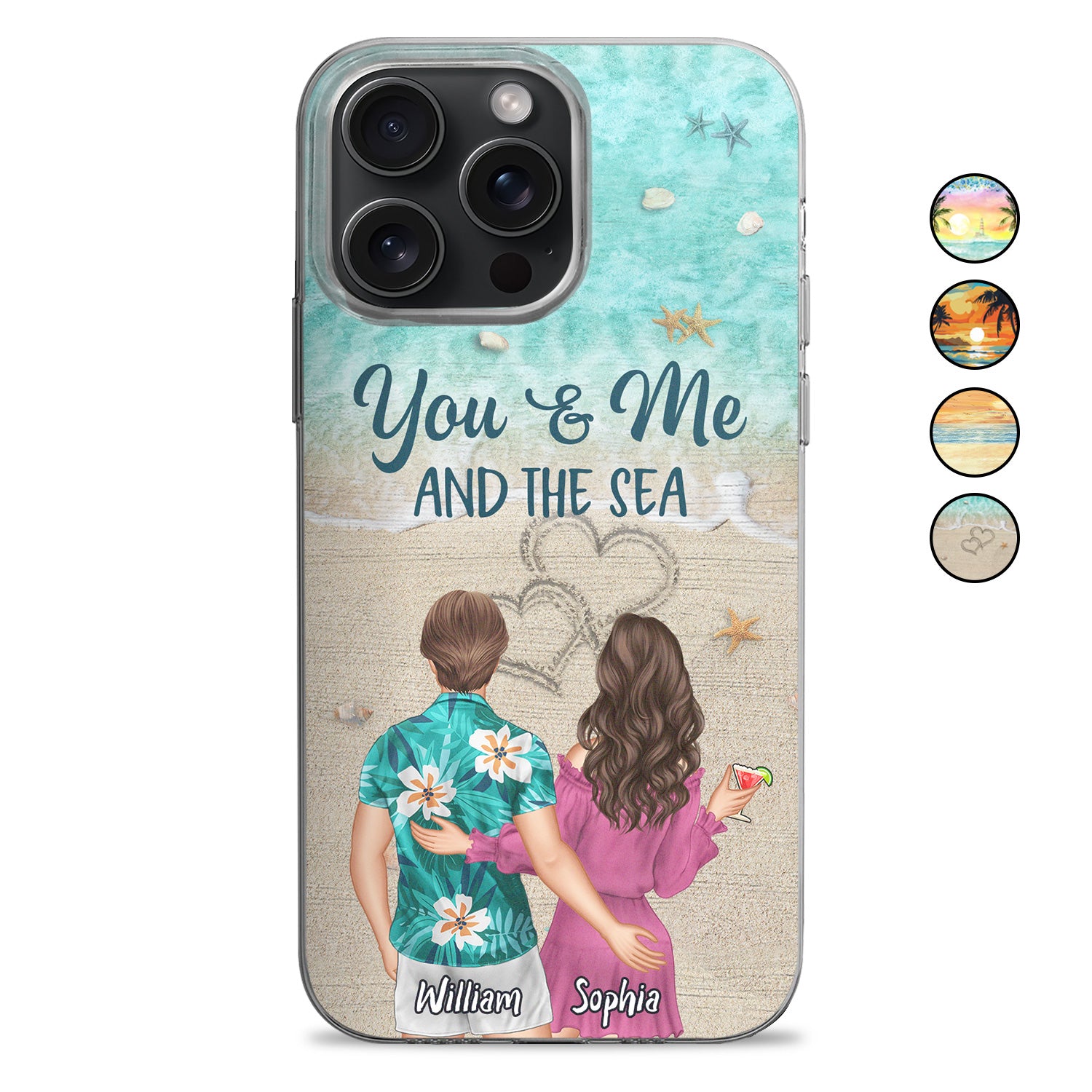 You And Me And The Sea - Anniversary, Vacation, Funny Gift For Couples, Husband, Wife - Personalized Clear Phone Case