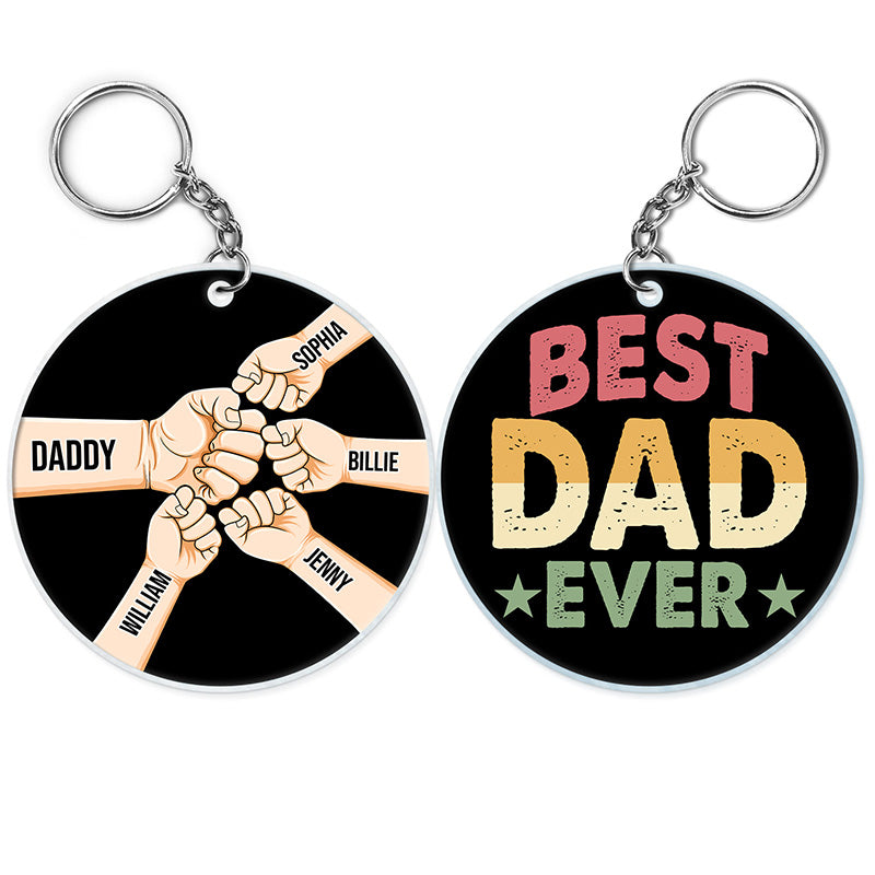 Best Dad Ever Retro - Personalized Acrylic Keychain
