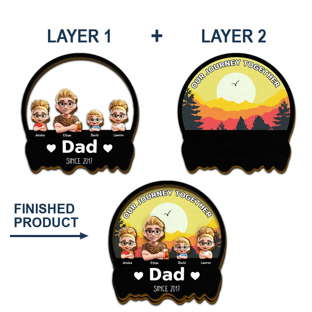 Gift For Father - Our Journey Together - Personalized Custom Shaped Car Visor Clip