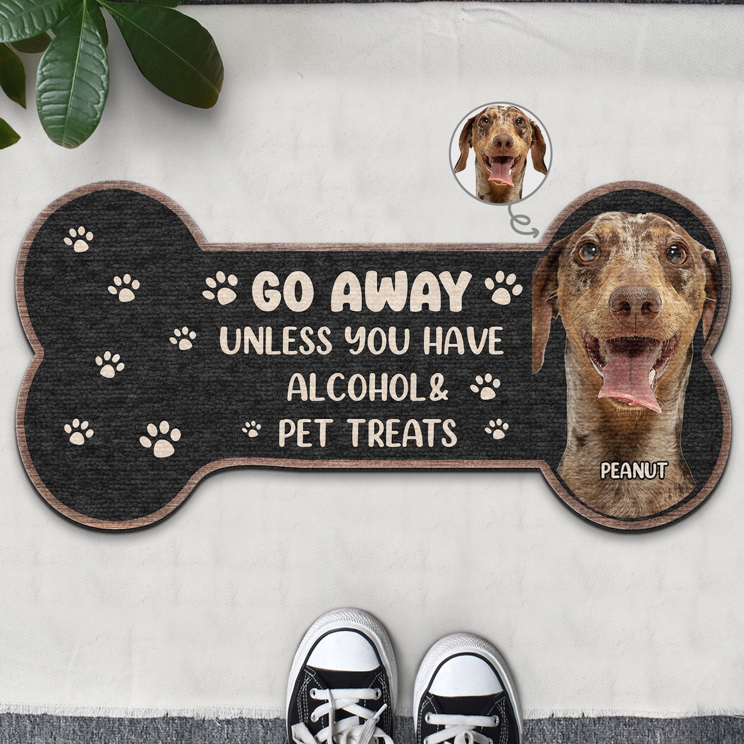 Custom Photo Go Away Unless You Have - Gift For Dog Lovers - Personalized Custom Shaped Doormat