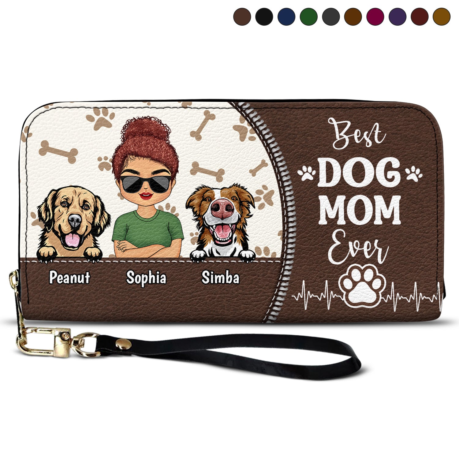 Best Dog Mom Ever - Birthday, Loving Gift For Dog Lovers - Personalized Leather Long Wallet