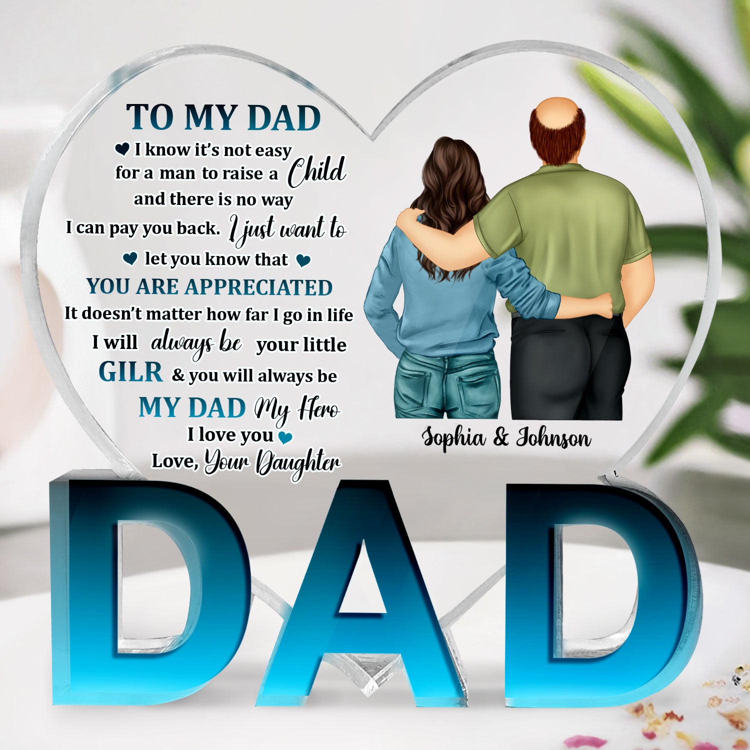 My Dad My Hero - Birthday, Loving Gift For Father - Personalized Love-Dad-Shaped Acrylic Plaque