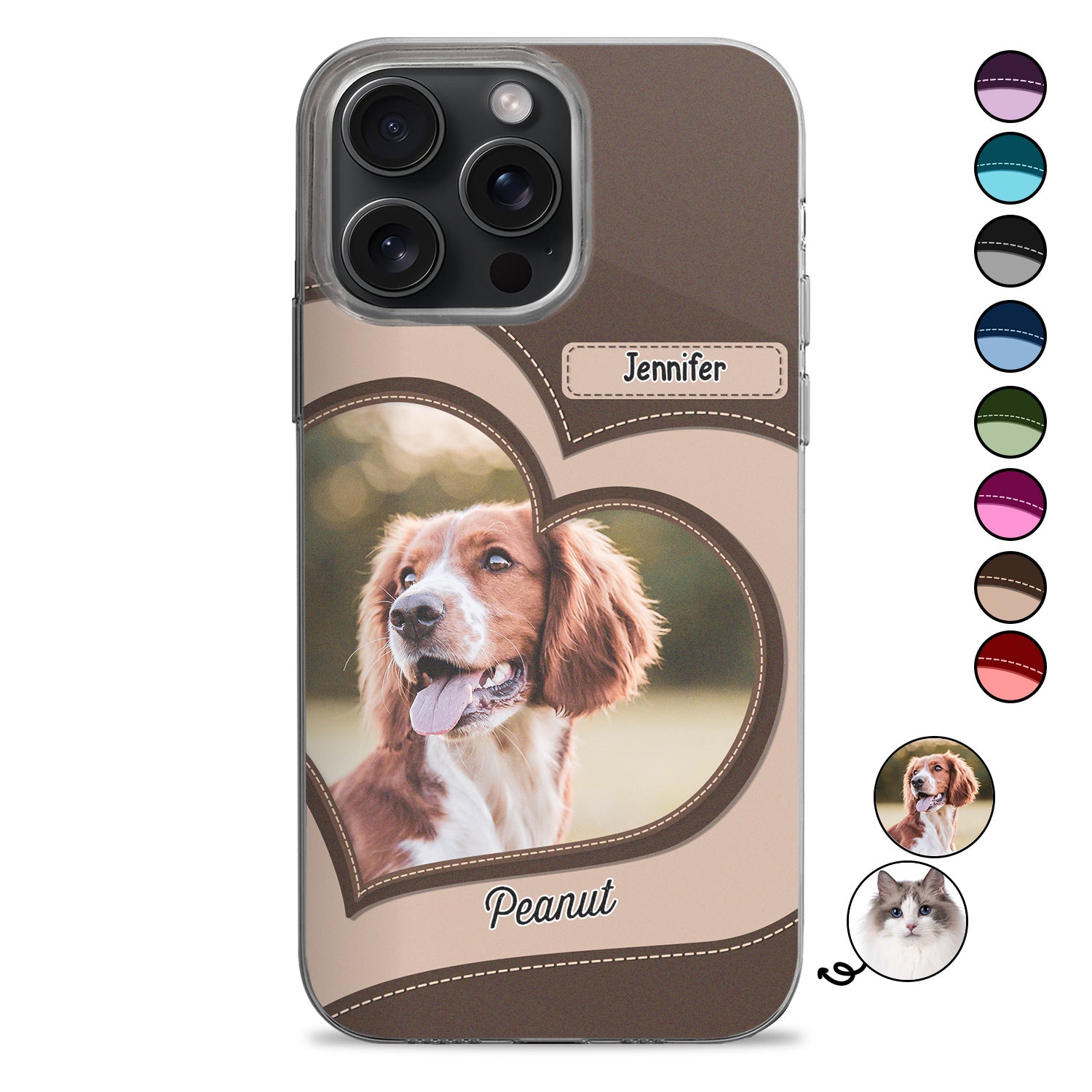 Custom Photo Heart Dog Cat - Gift For Pet Lovers - Personalized Clear Phone Case
