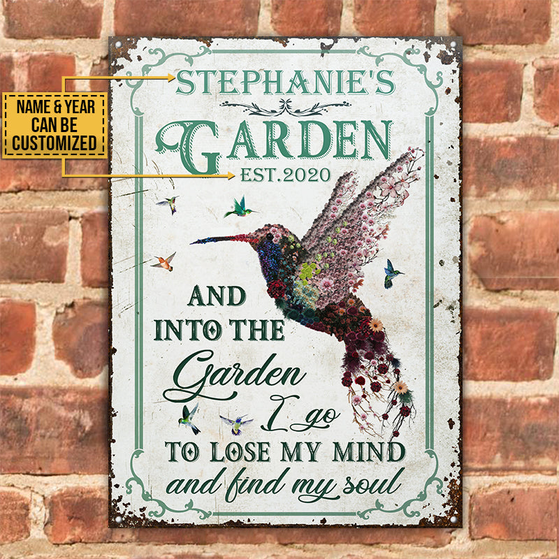 Jardin de colibris personnalisé et panneaux métalliques classiques personnalisés