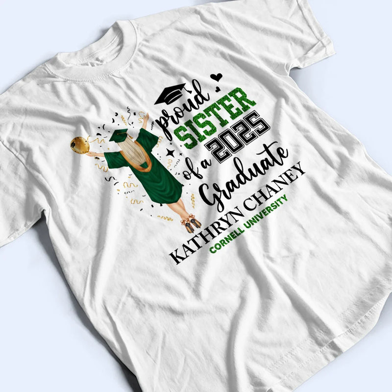 Graduation,Gift For Mother,Gift For Father - Proud Mom Dad Of A Class Graduate University College - Personalized T Shirt