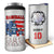 Stars & Stripes Baseball Dad - Gift For Father, Dad - Personalized 4 In 1 Can Cooler Tumbler