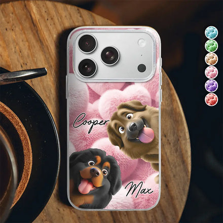 Realistic 3D Furry Effect Pet Mom Pet Dad - Personalized Clear Phone Case